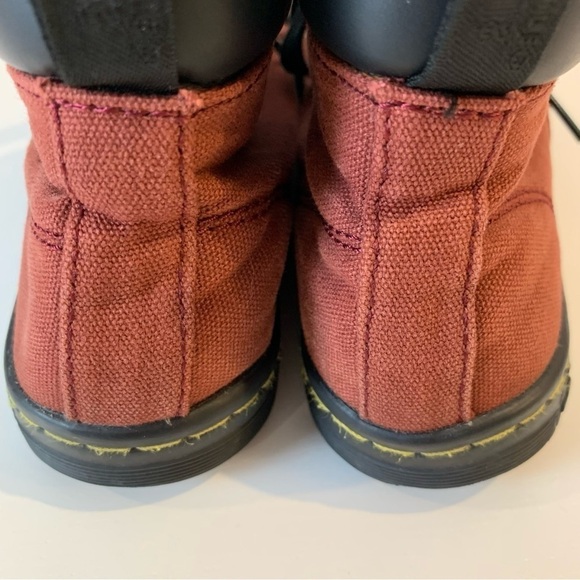 Dr Martens sz 6 Red Maelly Canvas Ankle Boots Padded Collar Women's Shoes - Picture 8 of 12